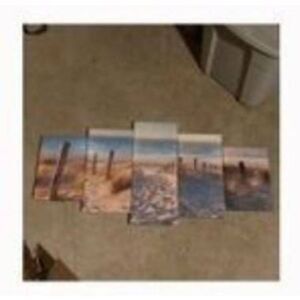 Beach pathway canvas wall art set